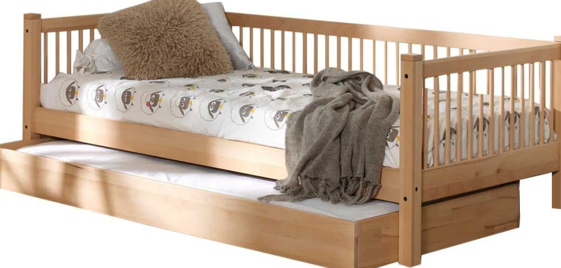 Kabinenbett Forrest 90 x 200 cm mit Rollbett - Buche