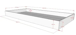 Kabinenbett Forrest 90 x 200 cm mit Rollbett - Buche