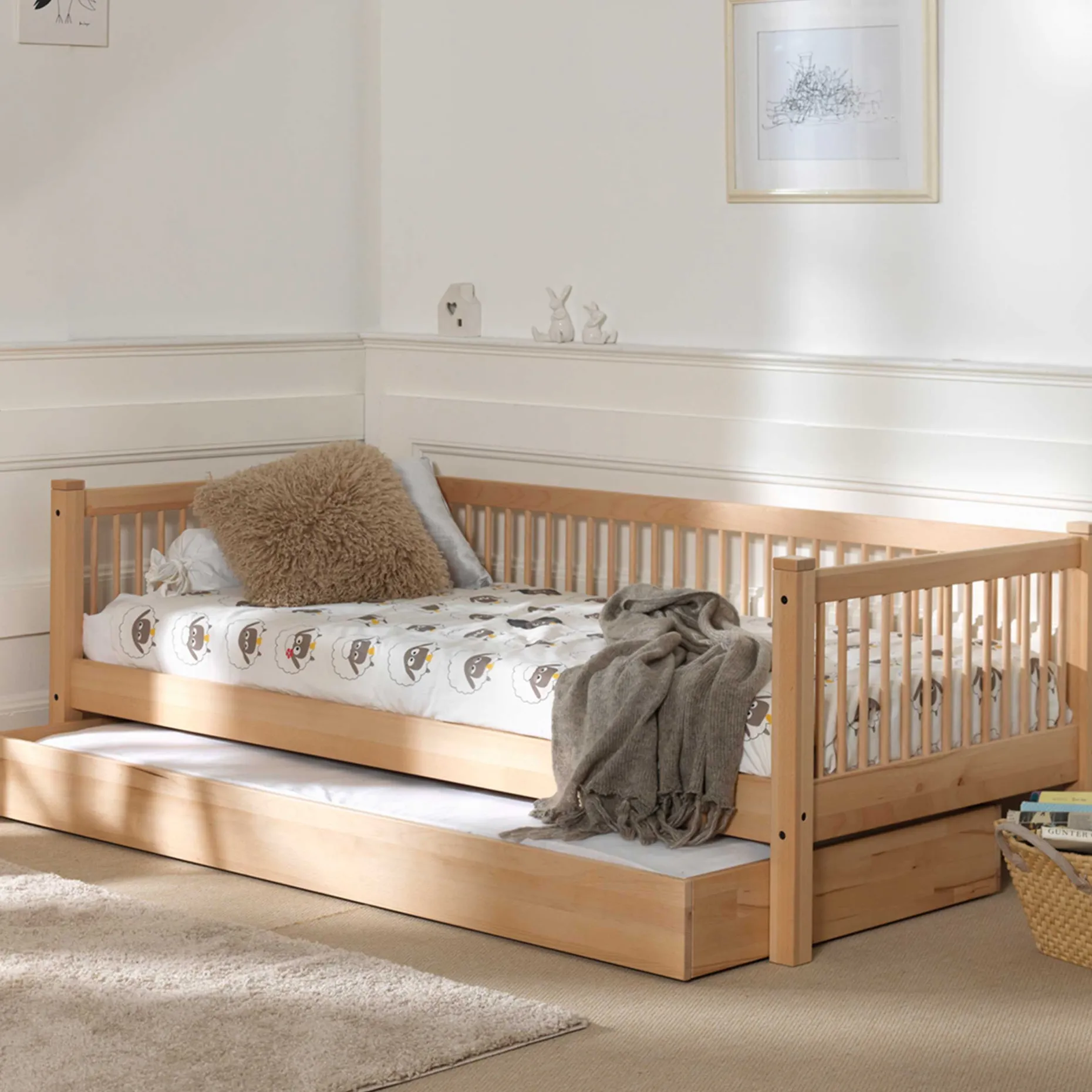Kabinenbett Forrest 90 x 200 cm mit Rollbett - Buche