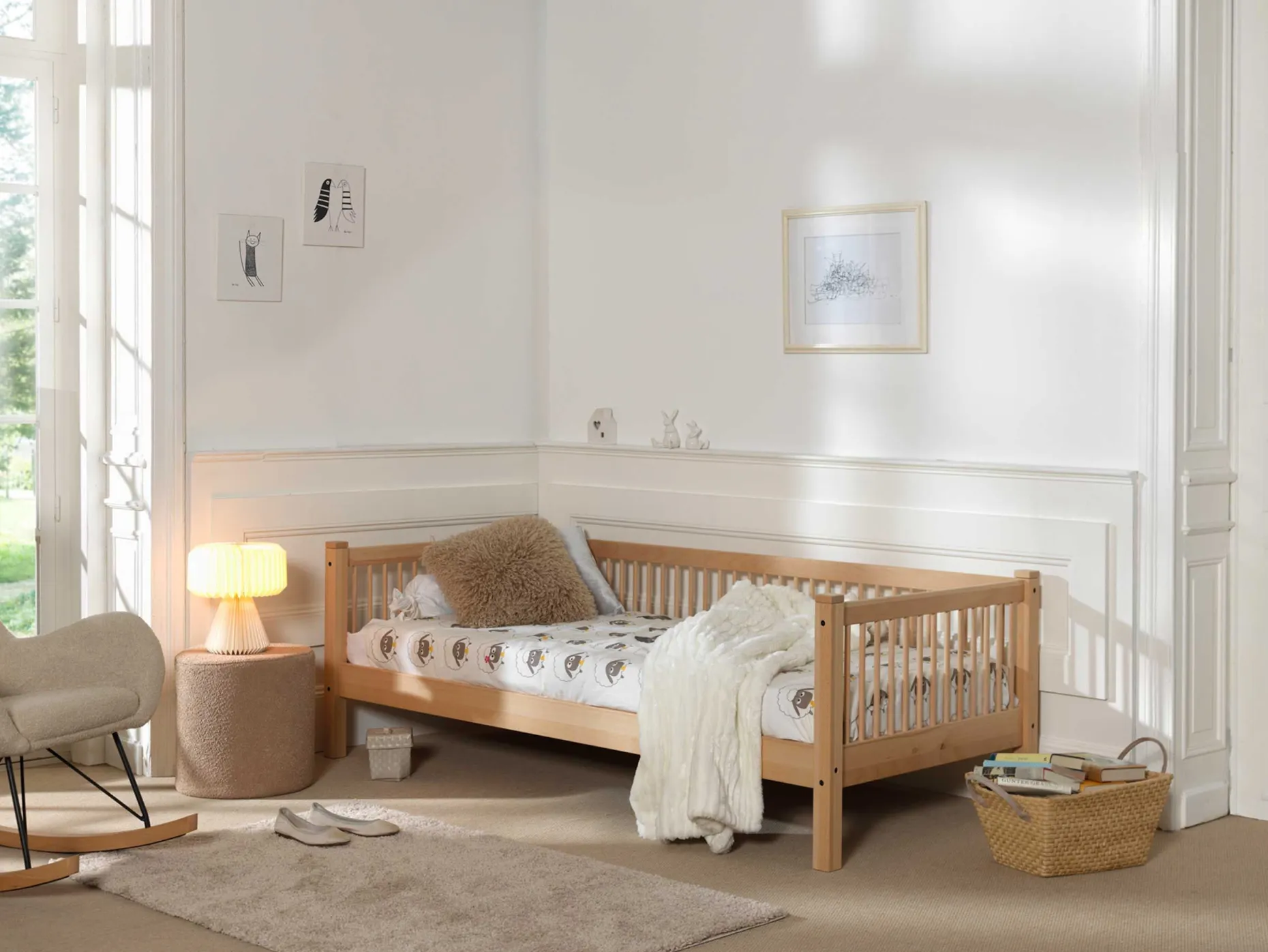 Kabinenbett Forrest 90 x 200 cm mit Rollbett - Buche