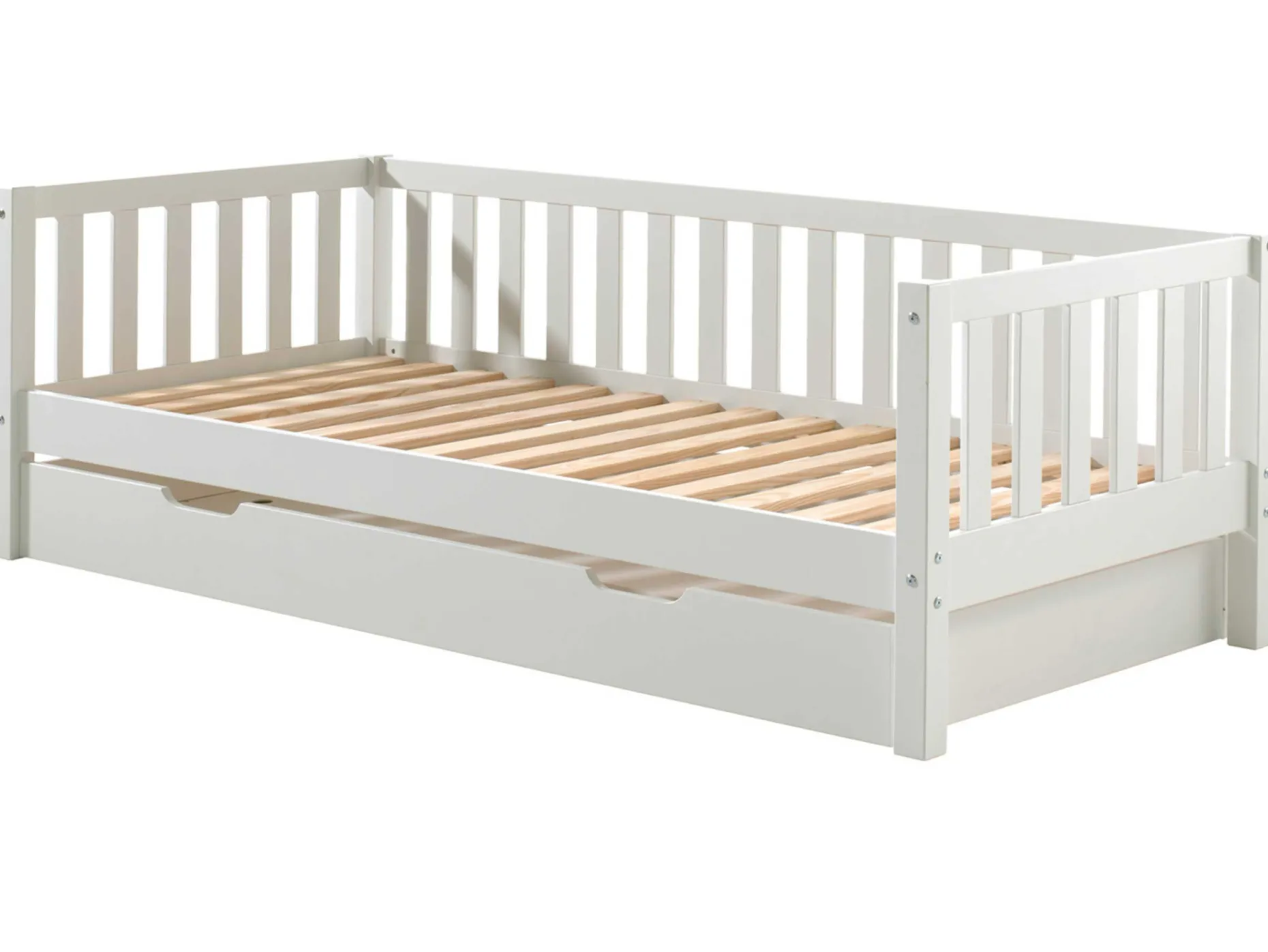 Kabinenbett Friedrich 90x200 mit Bettkasten Kiefer - weiß
