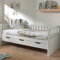 Kabinenbett Friedrich 90x200 mit 3 Schubladen Kiefer - weiß