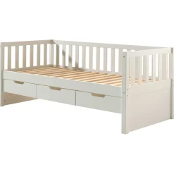 Kabinenbett Friedrich 90x200 mit 3 Schubladen Kiefer - weiß