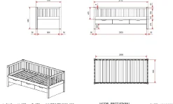 Kabinenbett Friedrich 90x200 mit 3 Schubladen Kiefer - weiß