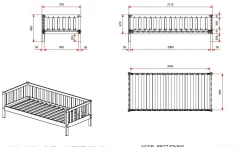 Kabinenbett Friedrich | 211,2 x 98,2 x 68 cm | Kiefernholz | Milky Pine Design