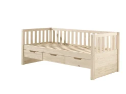 Kabinenbett Friedrich | 211,2 x 98,2 x 68 cm | 3 Schubladen | Kiefernholz | Milky Pine Design