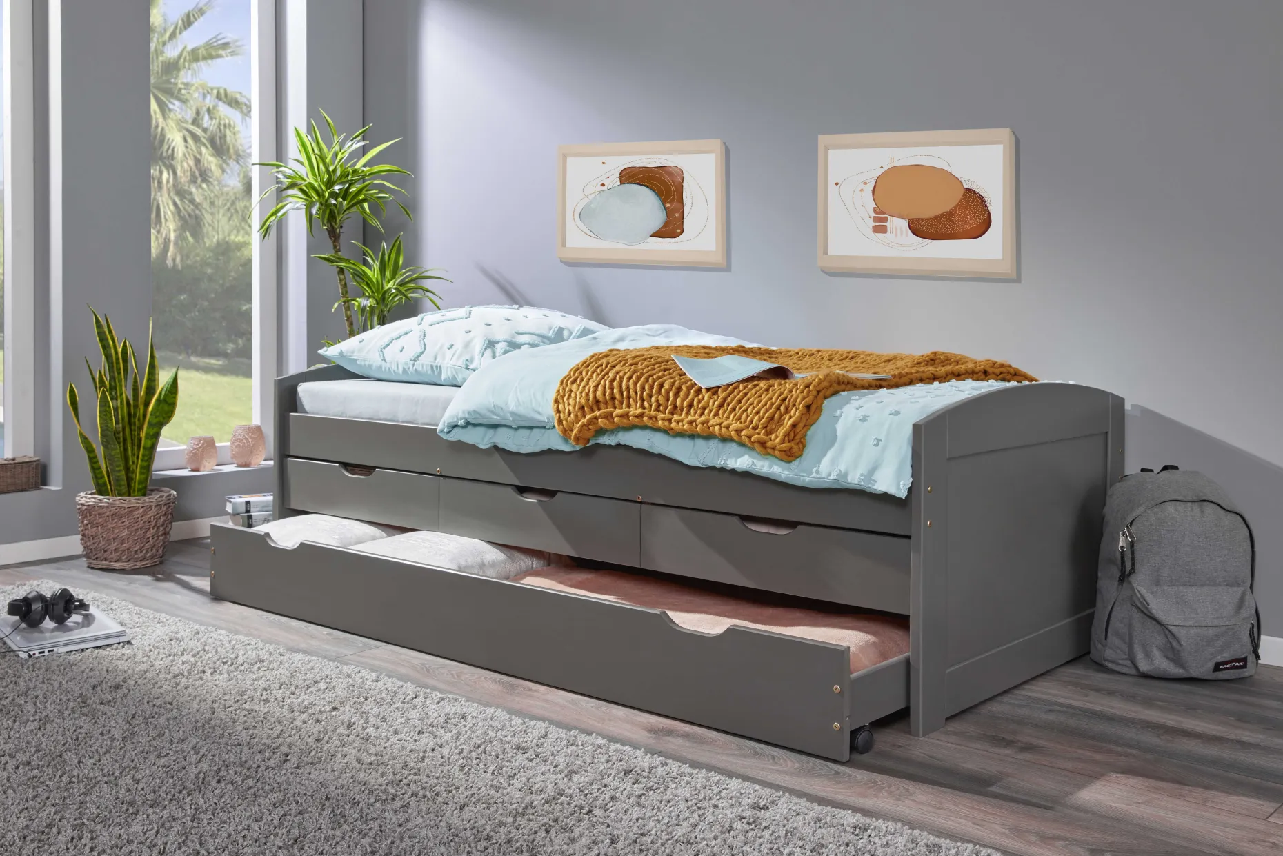 Kabinenbett Jenny 3 Schubladen - grau