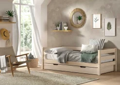 Kabinenbett Maggie - mit Bettkasten - 90 x 200 - Kiefer massiv - Kiefer milchig