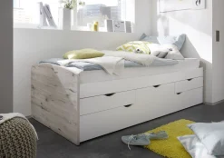 Kabinenbett Nasri 90x200 mit Bettkasten - Sandeiche/Weiß