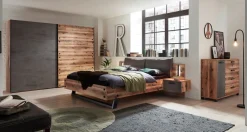 Kalas Kommode 125cm mit 1 Tür und 4 Schubladen - braun/grau