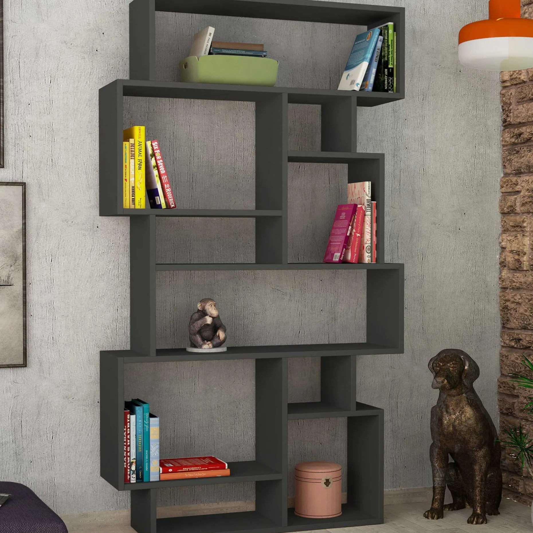 Karmato Bücherregal | 100 % MELAMIN | Anthrazit