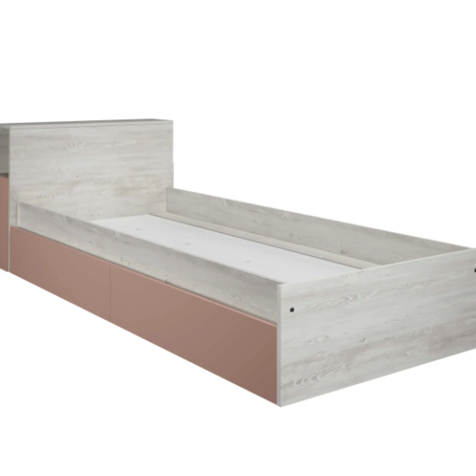 Kazim Einzelbett 90x190 cm-pine/pink