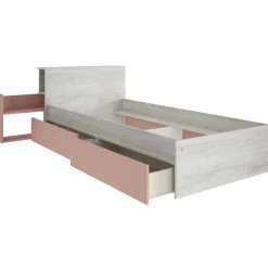 Kazim Einzelbett 90x190 cm-pine/pink