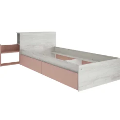 Kazim Einzelbett 90x190 cm-pine/pink