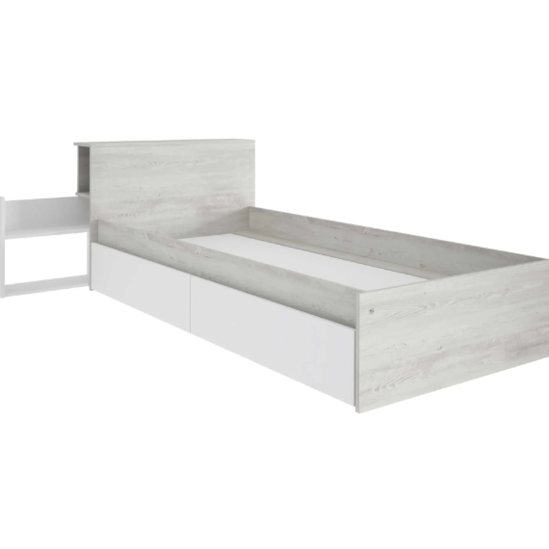 Kazim Einzelbett 90x190 cm-pine/weiß