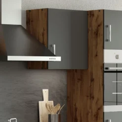 Küchenhängeschrank Sorrella 50cm 1 Tür - Anthrazit/Eiche