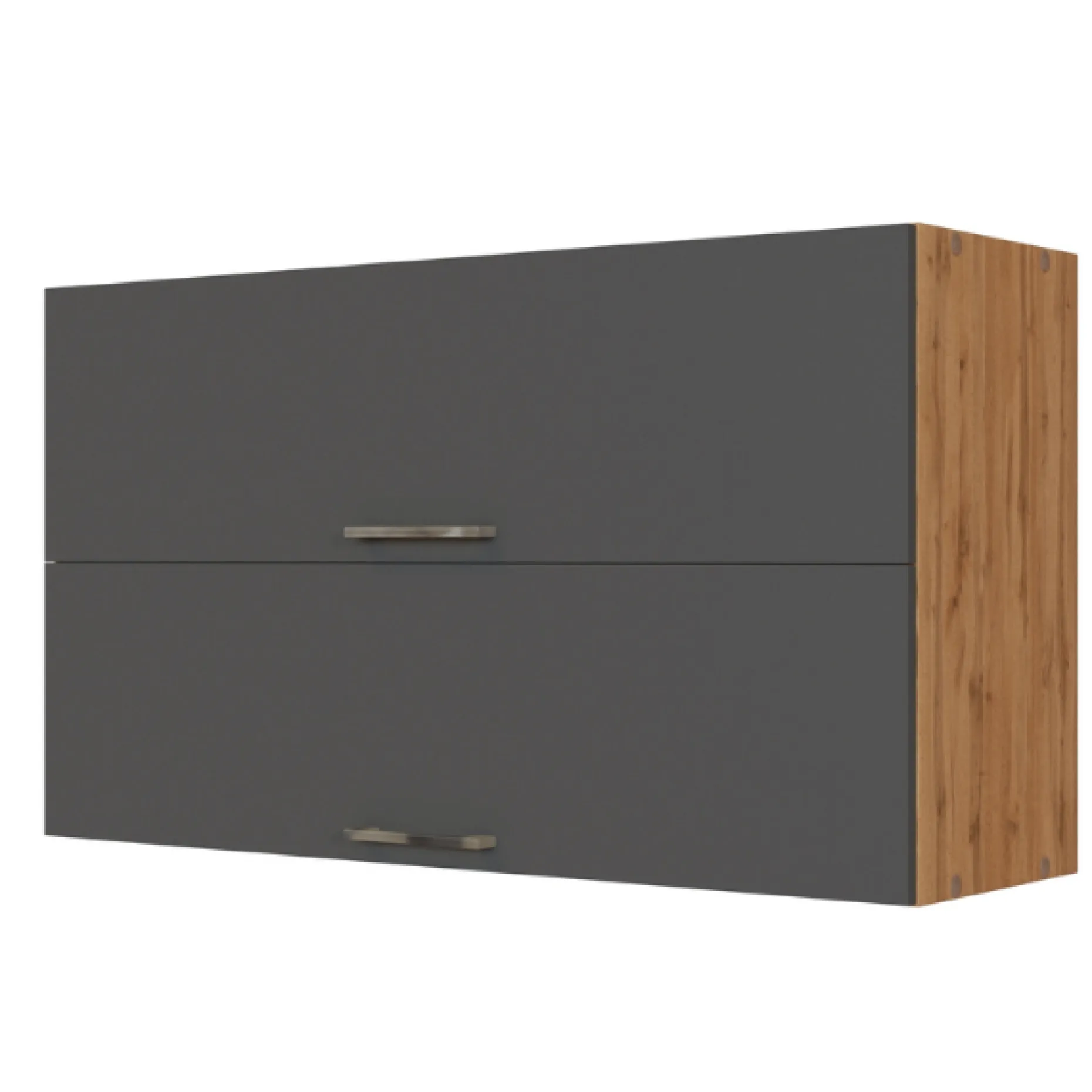 Küchenhängeschrank Sorrella 100cm mit 2 Flügeltüren - anthrazit/eiche