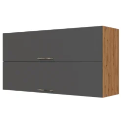 Küchenhängeschrank Sorrella 110cm mit 2 Flügeltüren - anthrazit/eiche