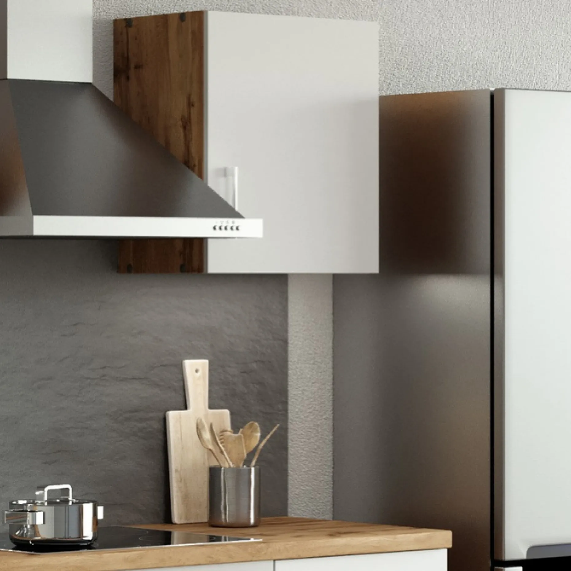 Küchenhängeschrank Sorrella 50cm 1 Tür - weiß/Eiche