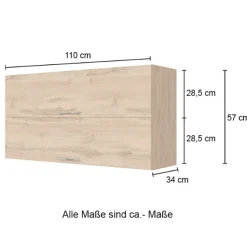 Held Küchenhängeschrank Sorrella 110cm mit 2 Flügeltüren - Eiche