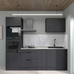 Küchenoberschrank Anna - 80x36x58cm - 2 Türen - Eiche schwarz Dekor