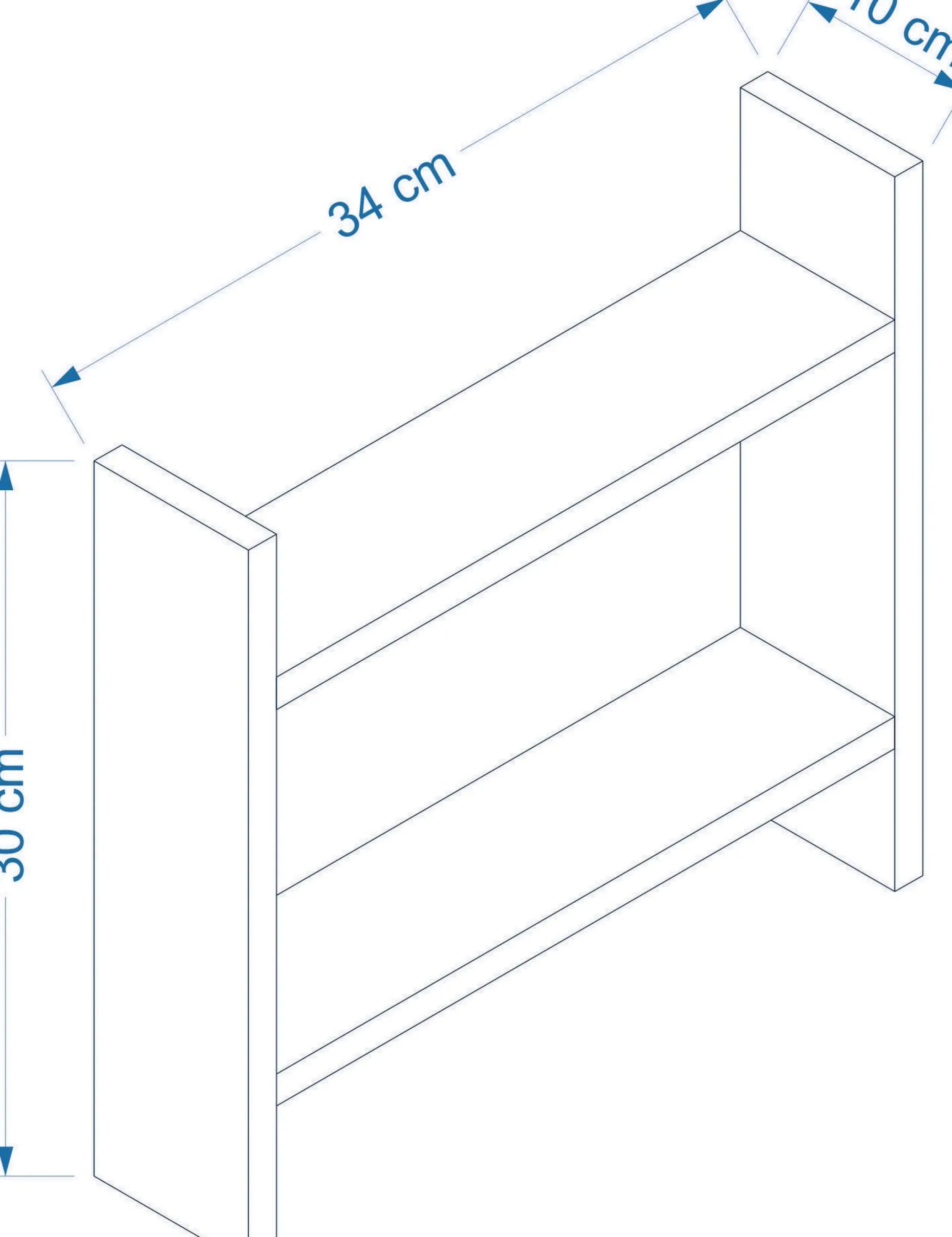 Küchenregal Denver - 100% MELAMINE - Weiß - 34 x 10 x 30 cm