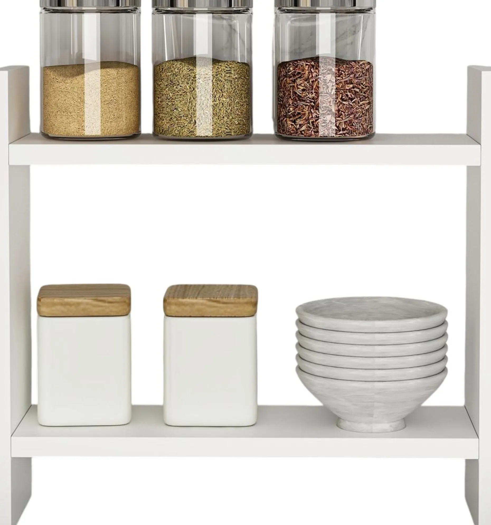 Küchenregal Denver - 100% MELAMINE - Weiß - 34 x 10 x 30 cm