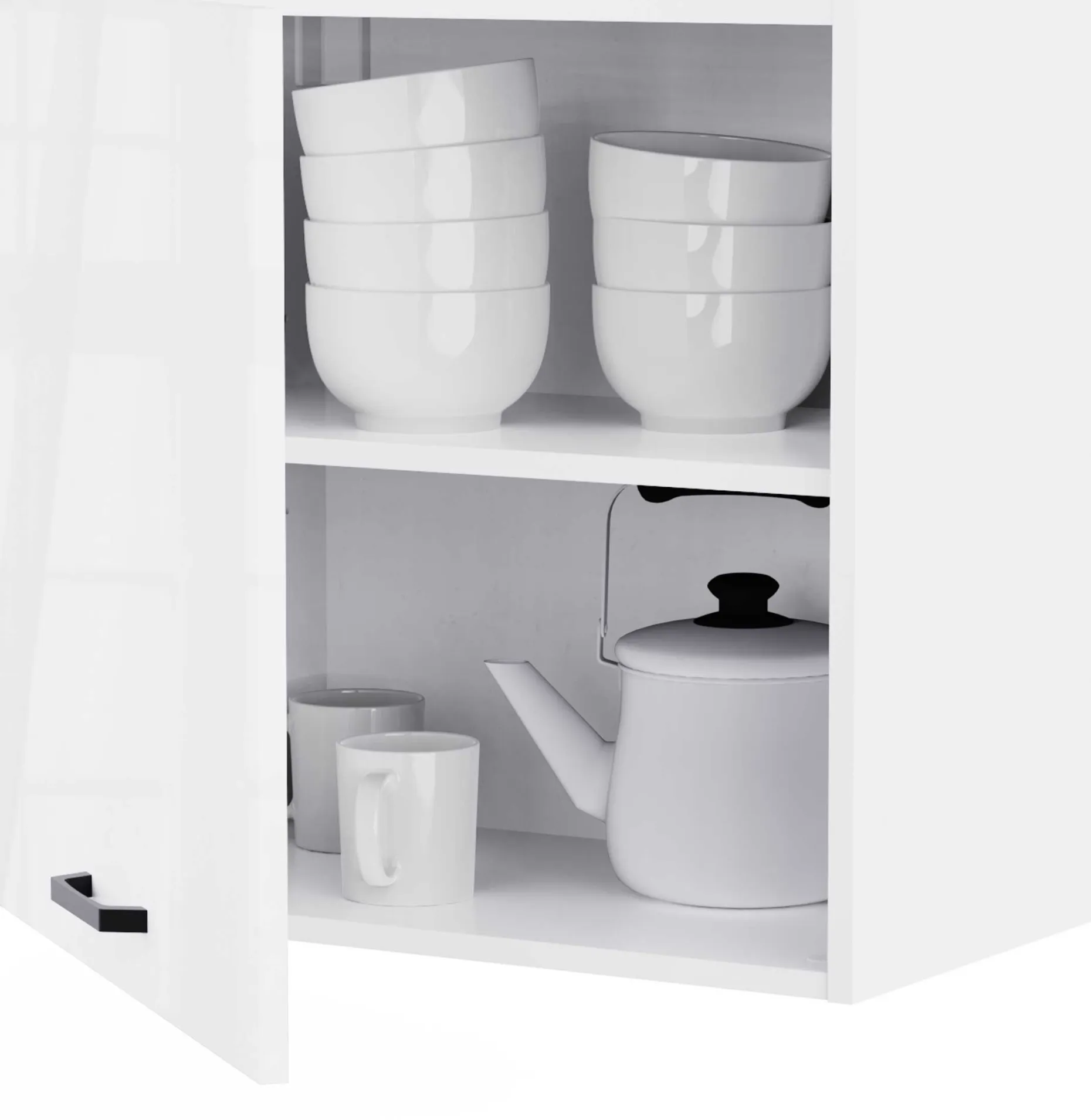 Küchenschrank Bianco - 60x36x58cm - 1 Tür - Hochglanz weiß