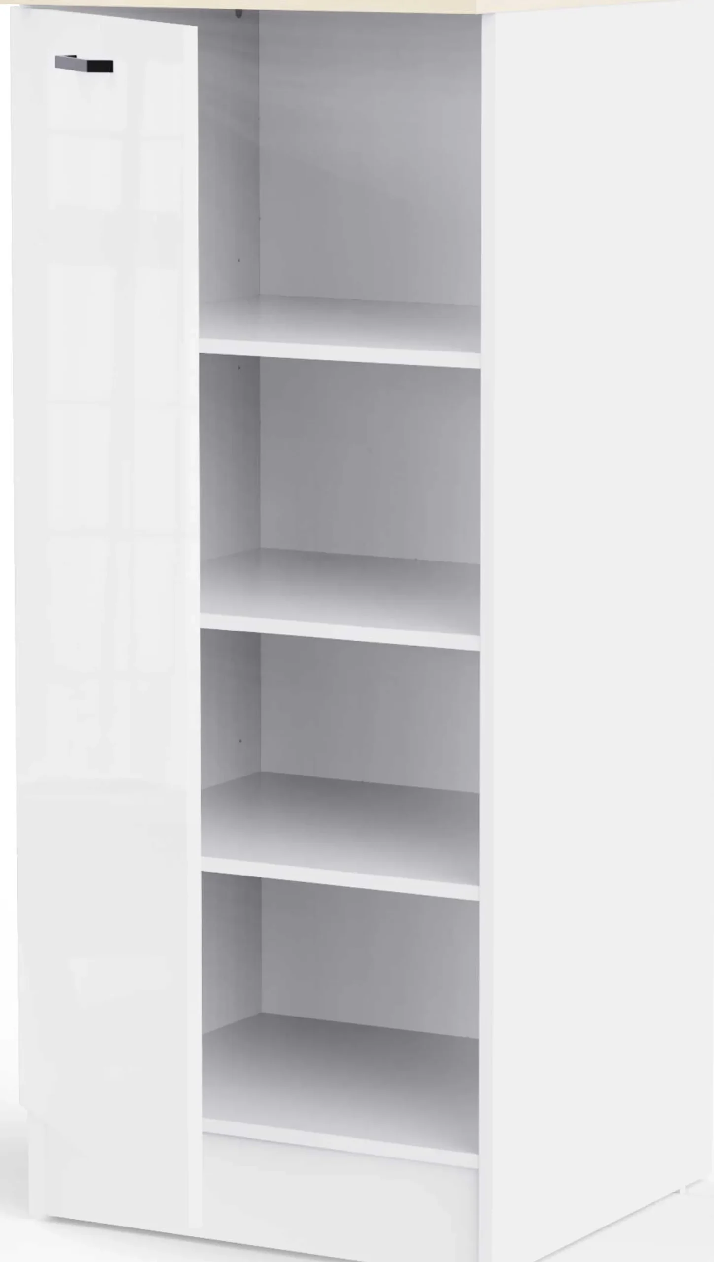 Küchenschrank Bianco - 60x60x141cm - 1 Tür - Hochglanz weiß