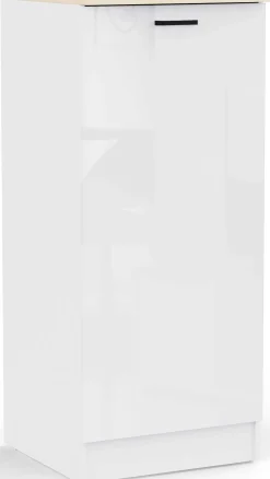 Küchenschrank Bianco - 60x60x141cm - 1 Tür - Hochglanz weiß