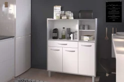 Küchenschrank Easy 101cm, 3 Türen und 1 Schublade - weiß