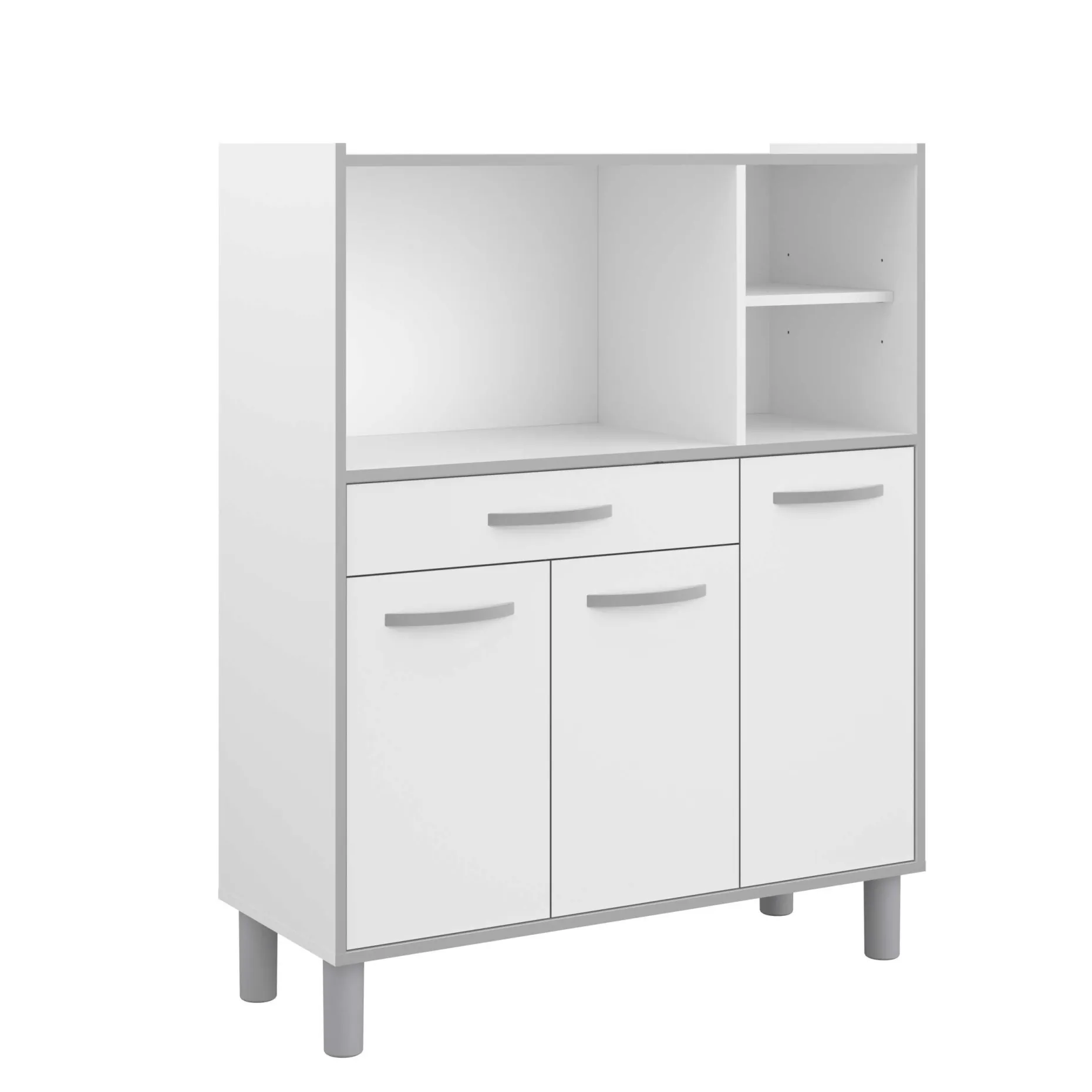 Küchenschrank Easy 101cm, 3 Türen und 1 Schublade - weiß