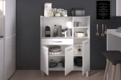 Küchenschrank Easy 101cm, 3 Türen und 1 Schublade - weiß