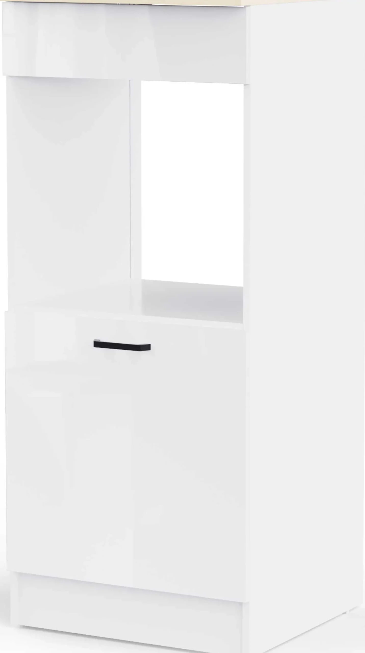 Küchenschrank für Backofen Bianco - 60x60x141cm - Hochglanz weiß