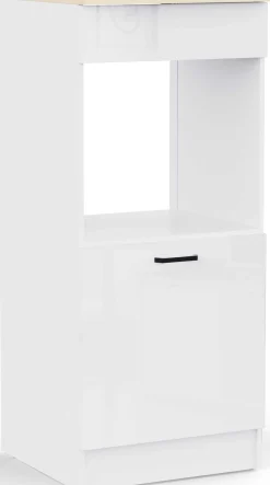 Küchenschrank für Backofen Bianco - 60x60x141cm - Hochglanz weiß