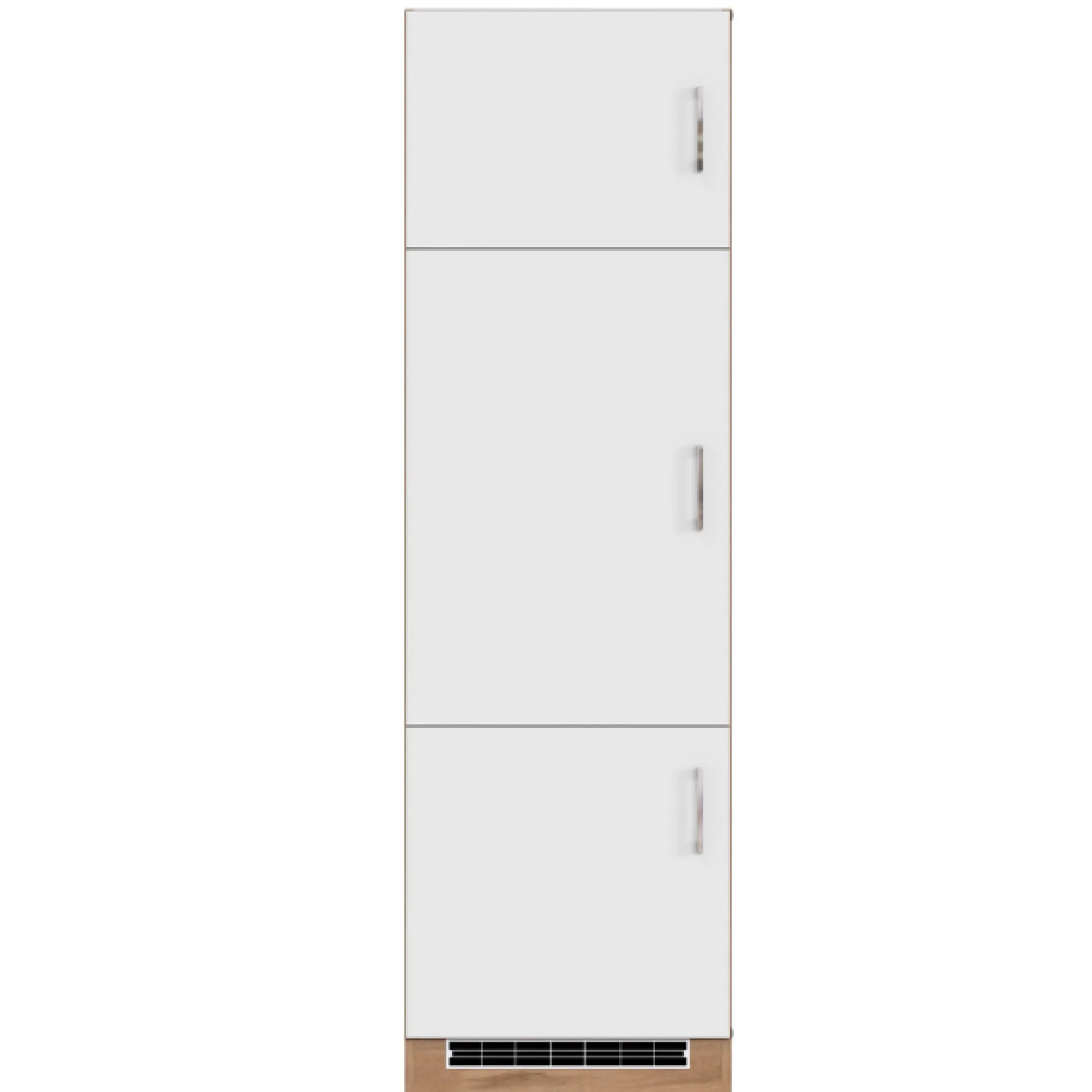 Küchenschrank für Kühlschrank Sorrella 60cm 3 Türen - weiß/Eiche