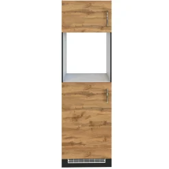 Küchenschrank für Kühlschrank und Backofen Sorrella 2 Türen - Eiche/Graphit