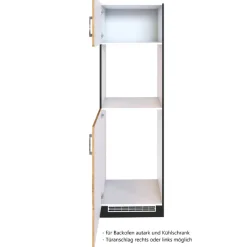 Küchenschrank für Kühlschrank und Backofen Sorrella 2 Türen - Eiche/Graphit