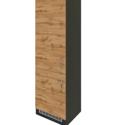 Küchenschrank für Kühl- und Gefrierschrank Sorrella - Eiche/Graphit