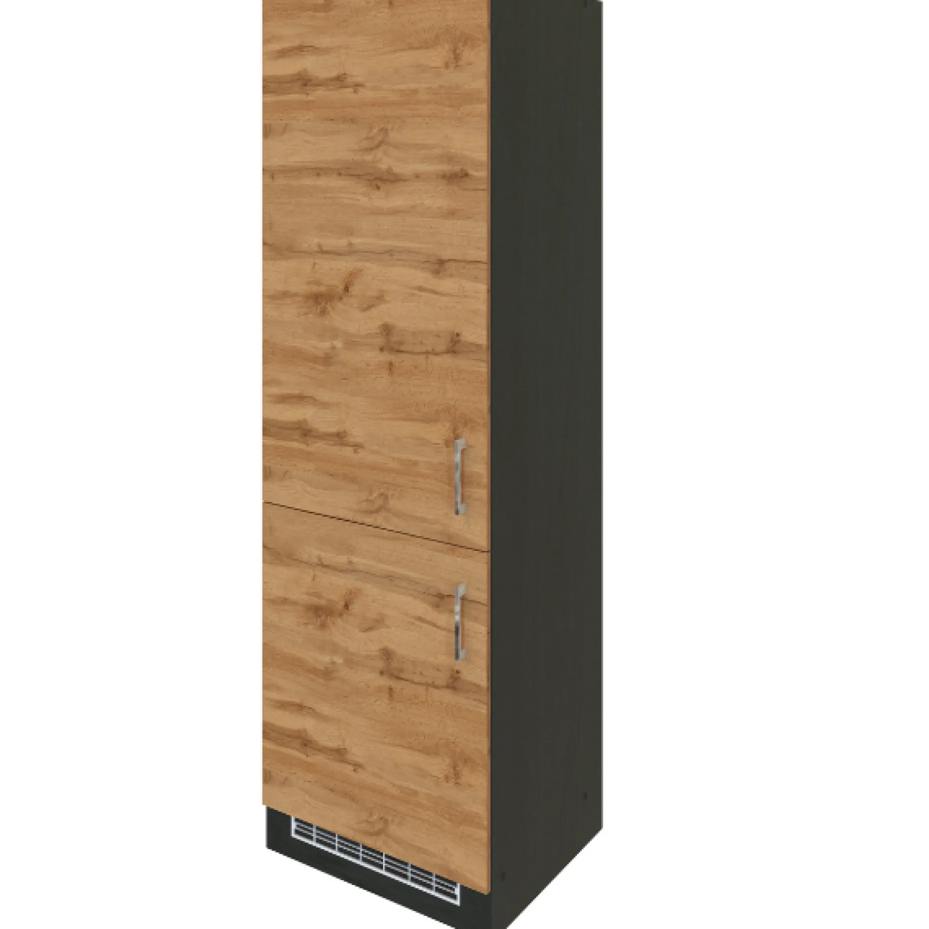 Küchenschrank für Kühl- und Gefrierschrank Sorrella - Eiche/Graphit