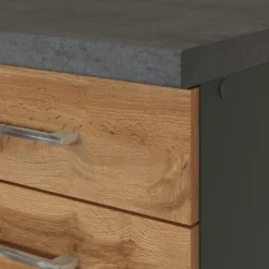Held Küchenschrank für Kochplatte Sorrella 3 Schubladen - Eiche/Graphit
