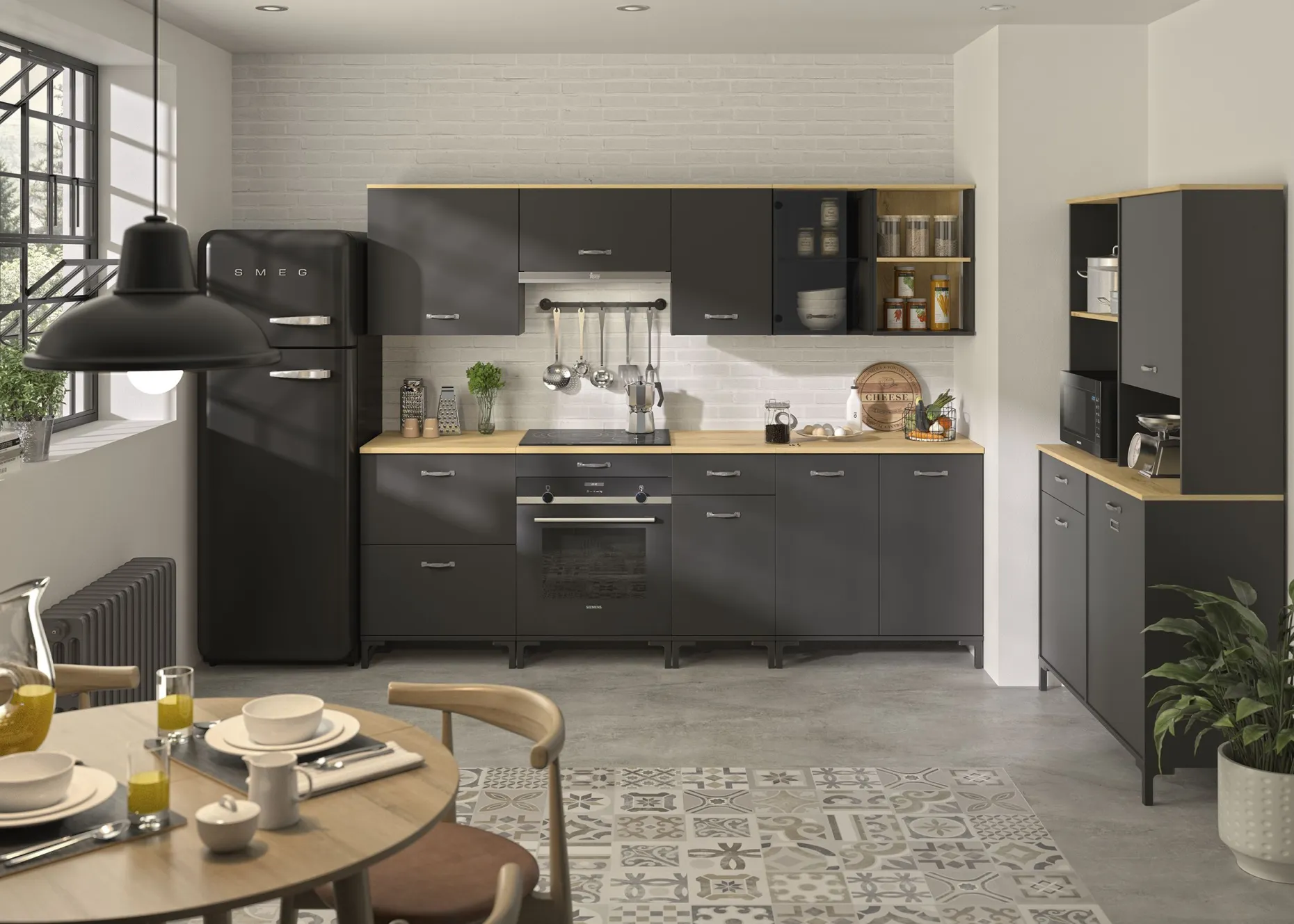 Küchenschrank Manchester | 80 x 60 x 86 cm | Helvezia Oak
