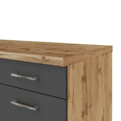 Küchenschrank Sorrella 50cm 3 Schubladen - anthrazit/eiche