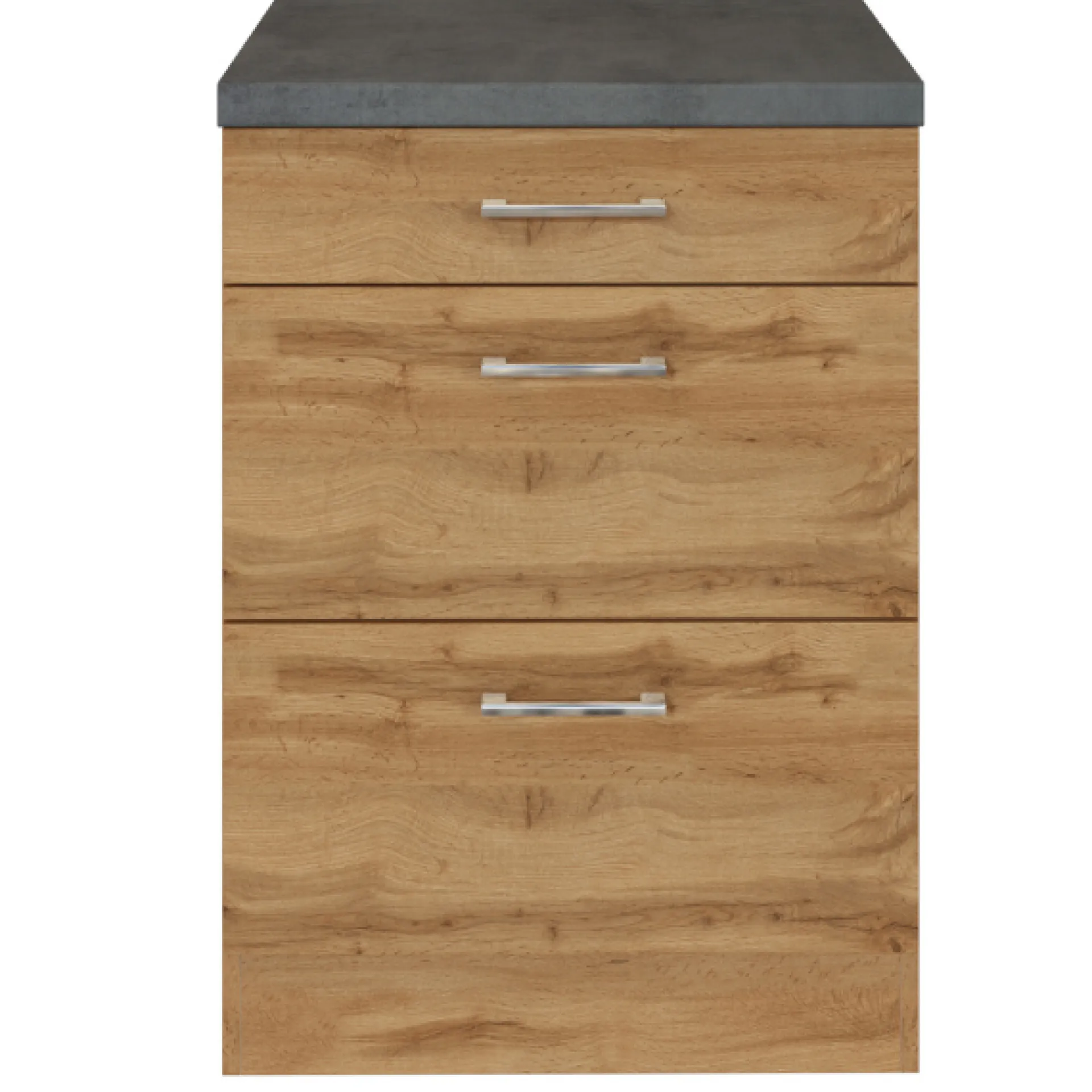 Held Küchenschrank Sorrella 50cm 3 Schubladen - Eiche/Beton