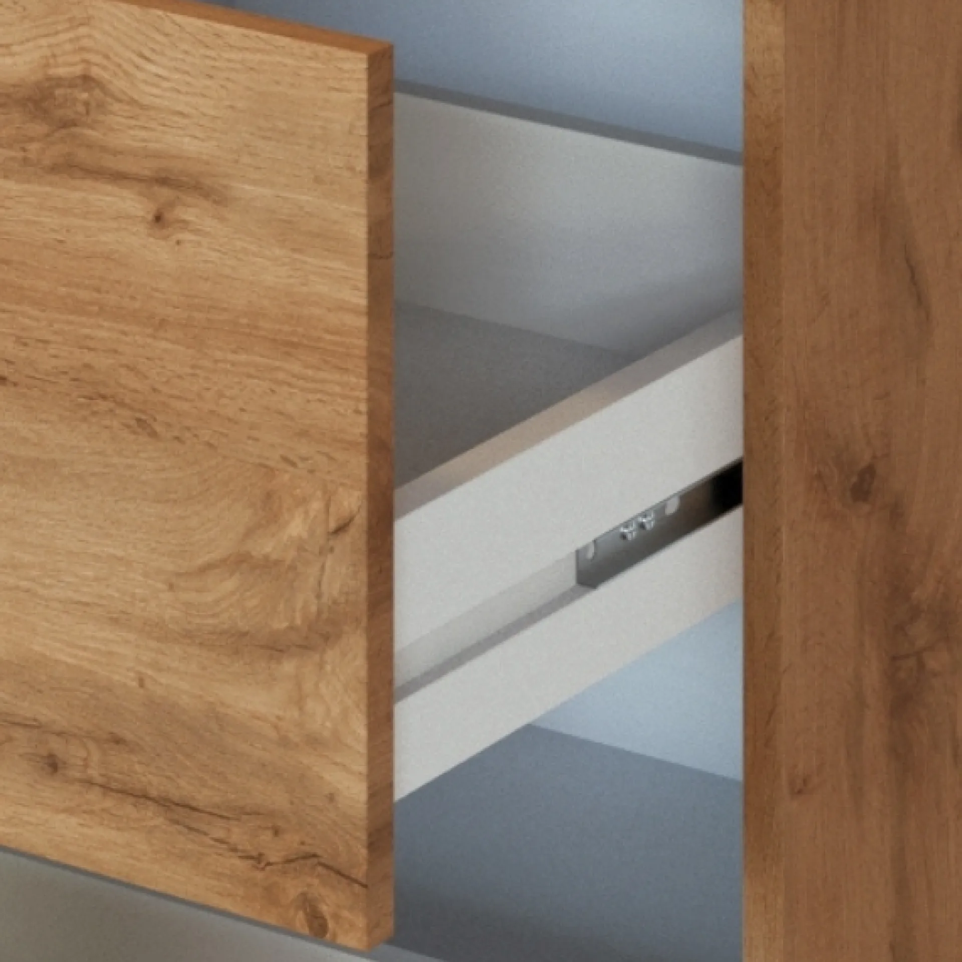 Held Küchenschrank Sorrella 50cm 3 Schubladen - Eiche/Beton