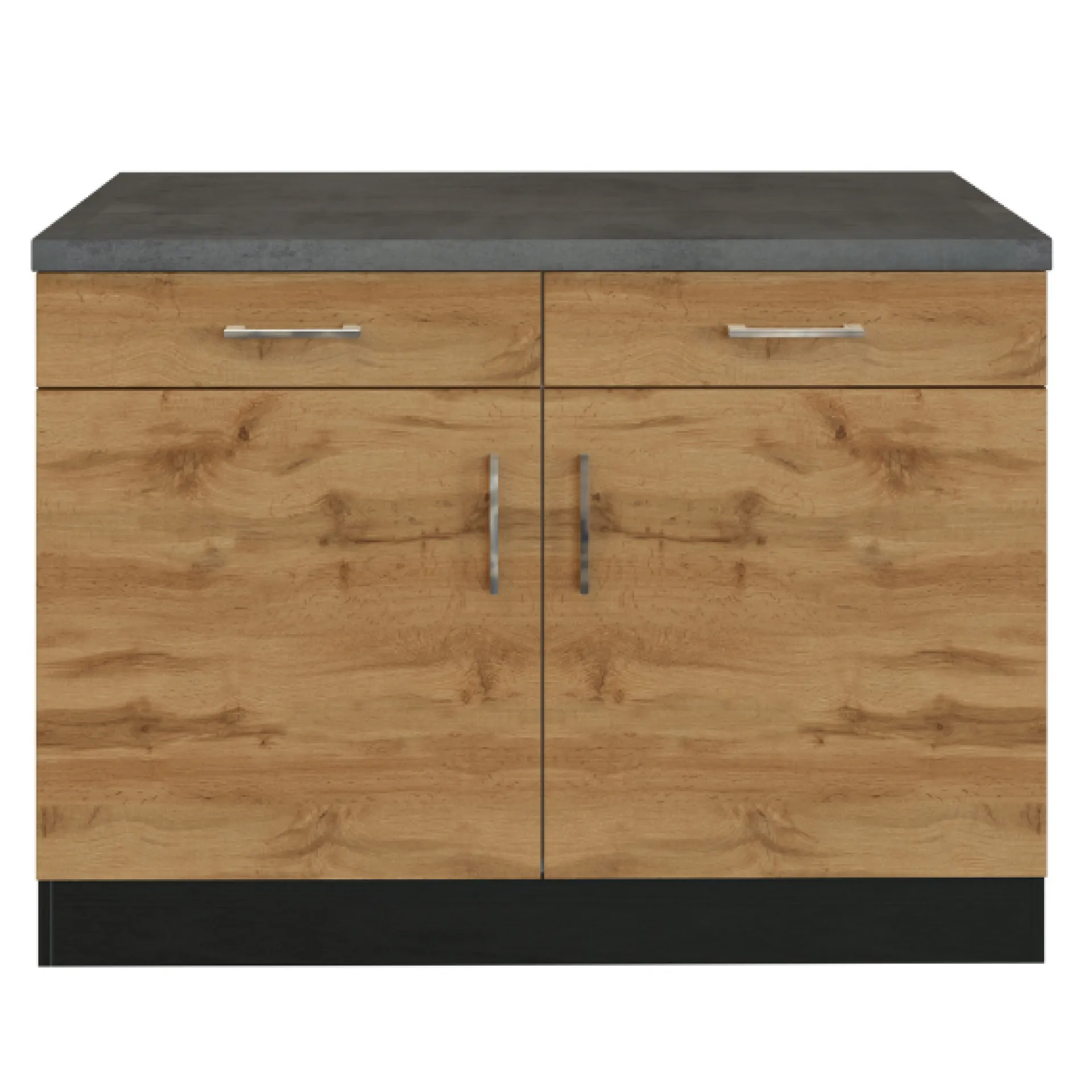 Held Küchenschrank Sorrella 100cm 2 Türen und 2 Schubladen - Eiche/Graphit