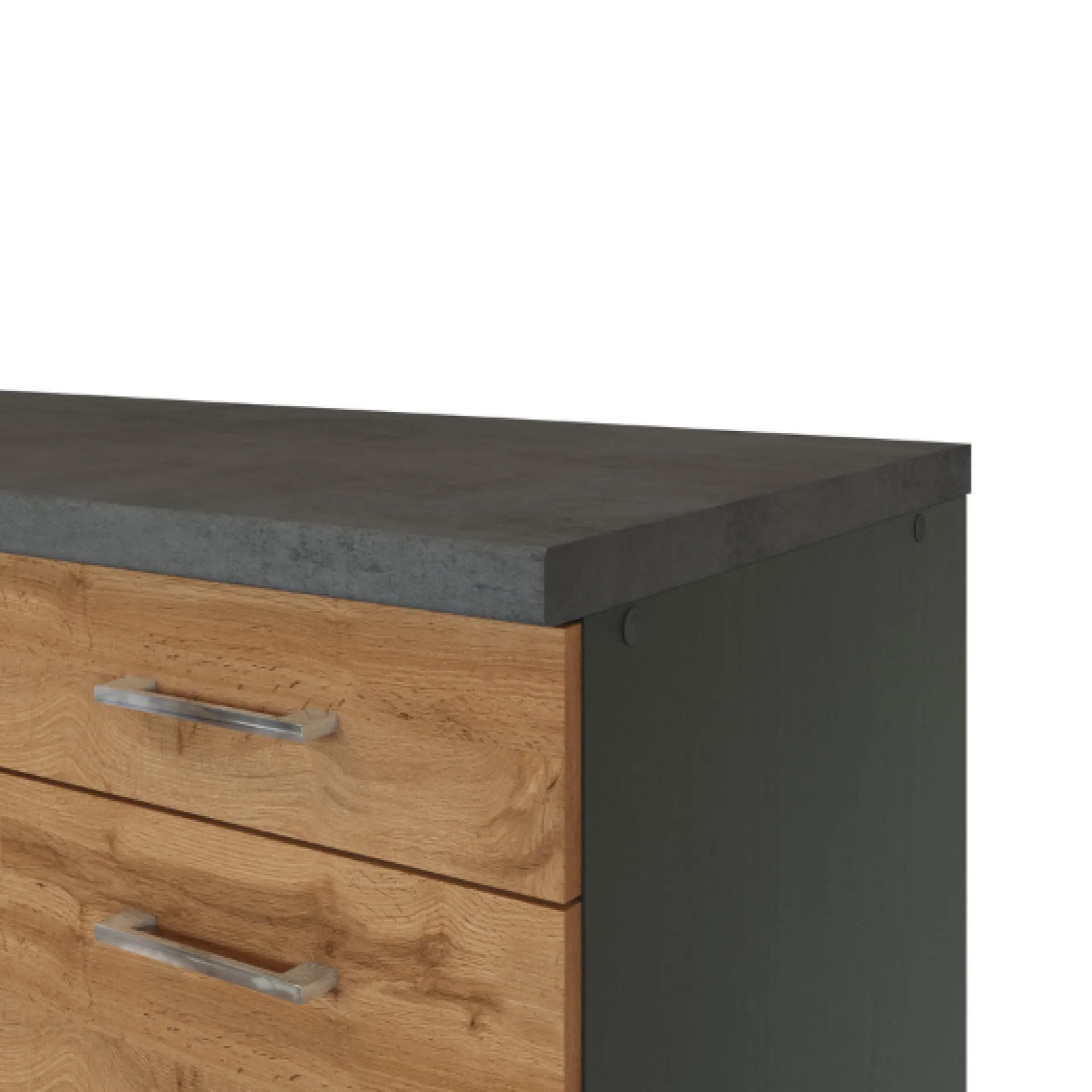 Held Küchenschrank Sorrella 100cm 2 Türen und 2 Schubladen - Eiche/Graphit