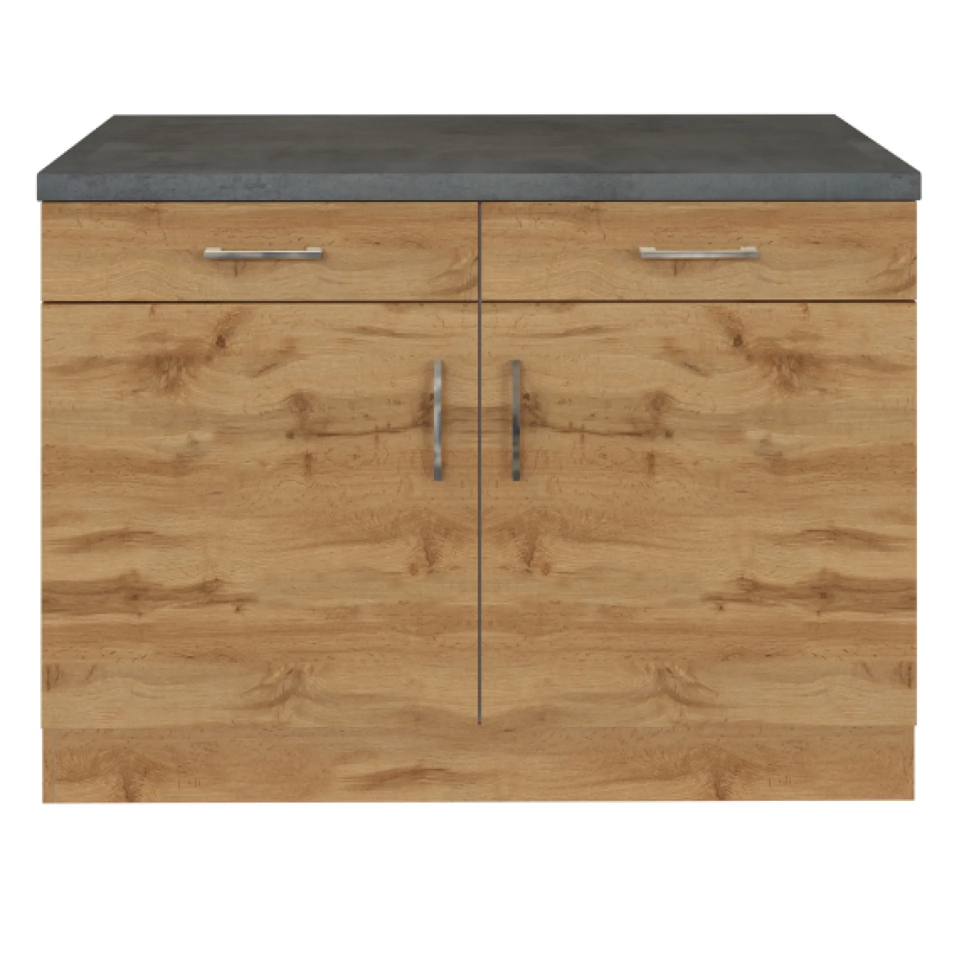 Held Küchenschrank Sorrella 100cm 2 Türen und 2 Schubladen - Eiche/Beton
