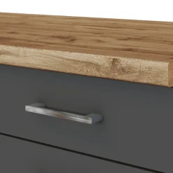 Küchenschrank Sorrella 50cm 1 Tür und 1 Schublade - Anthrazit/Eiche