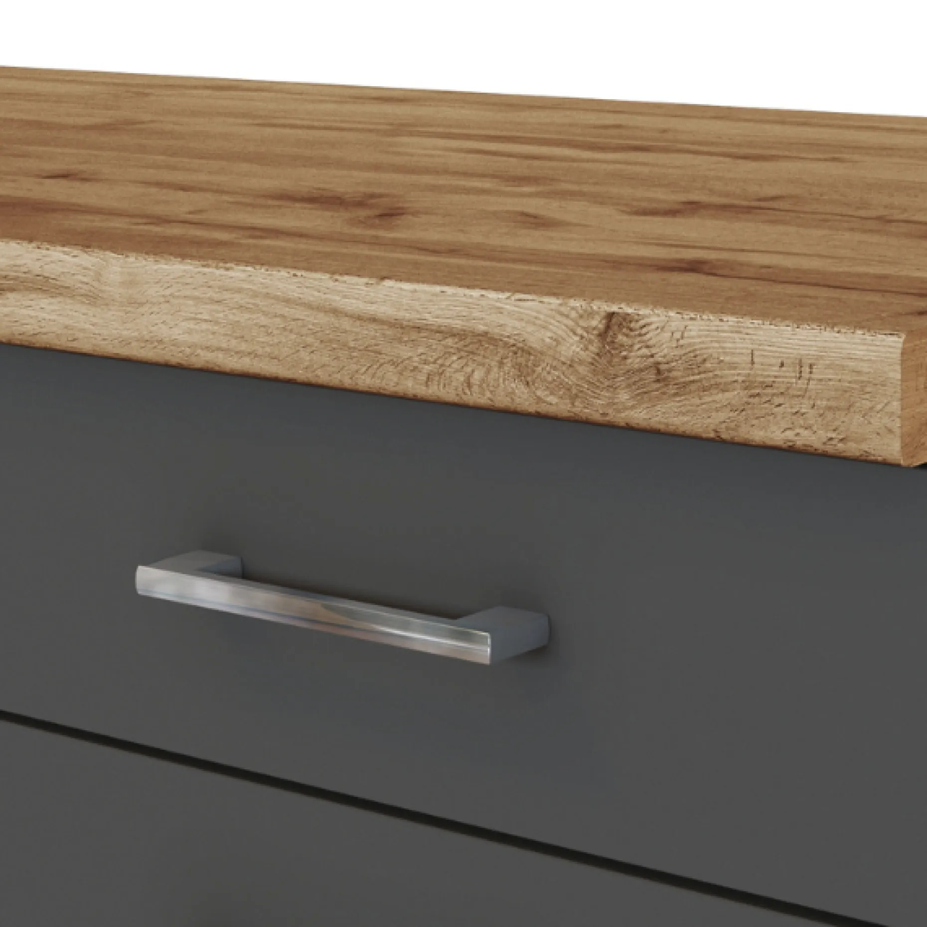 Küchenschrank Sorrella 50cm 1 Tür und 1 Schublade - Anthrazit/Eiche